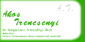 akos trencsenyi business card